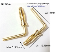 Connecteurs d'alimentation mâles à angle droit de type banane, adaptateurs de haute qualité en laiton plaqué or 24 carats, isolés et empilables pour câbles électriques