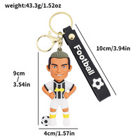 Llavero de gel de silicona de fútbol Ronaldo para aficionados, muñeco de estrella de fútbol, pequeño regalo, colgante de fútbol