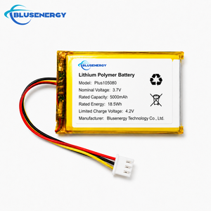 บลูเซ็นเนอร์จี้ พรีเมี่ยม คัสตอมได้ 105080 3.7V 5000mAh แบตเตอรี่ลิเธียมโพลิเมอร์แบบชาร์จได้ พร้อมขั้วต่อ PH2.0 - Product Image 1