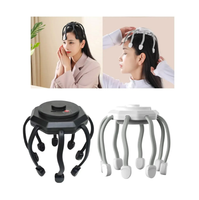 3 Modes Rechargeable Octopus Scalp Massager Soulager la Fatigue de la Tête Relax Multi-directionnel Vibration Massage Head Device Portable