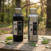 Grande gourde isotherme en acier inoxydable de 750 ml, isolation thermique de 24 à 36 heures, portable pour le camping et les activités de plein air