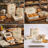 Boîtes en carton jetables écologiques personnalisées pour la boulangerie, emballage à emporter pour beignets, pâtisseries, gâteaux, biscuits, pain, HONPAK