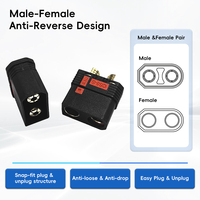 Connecteur de batterie anti-étincelles QS8-S à courant élevé, plaqué or, prise d'alimentation robuste PA66 pour batterie au lithium de voiture, E-Bike, UAV, RC