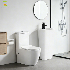 Lavabos de Pedestal Modernos para Exteriores, Lavabos de Cerámica para Baño, Lavabos de Columna, Lavabos Independientes - Product Image 3