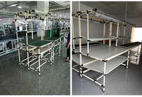 Table de montage ESD flexible en ABS pour atelier, outil de travail industriel ESD pour ligne de montage, fabrication en usine