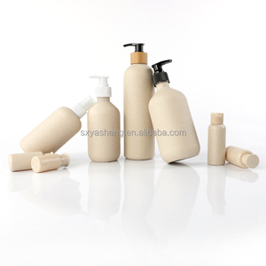 Biodegradable Container Wheat Straw Recycle Dispenser Eco Friendly Natural Liquid Plastic Soap Lotion Hand Wash Shampoo Bottle