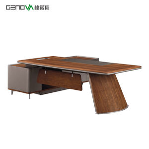 Escritorio Ejecutivo en Forma de L de Diseño Moderno y Lujoso de Madera GENOVA, Escritorio Extensible para CEO/Jefe/Gerente de MDF, Precio con Descuento - Product Image 4