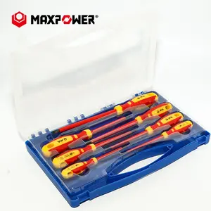 Maxpower DIY 7PC ELECTRICIANS INSULATED SCREWDRIVER SET FLAT PHILLIPS SOFT GRIP with CASE