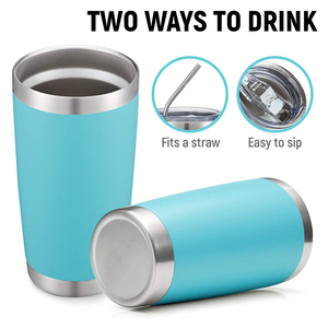 20 oz đôi tường thép không gỉ nhiệt chân không Mug Nhiệt Du Lịch bia Mug với nắp và rơm - Product Image 5