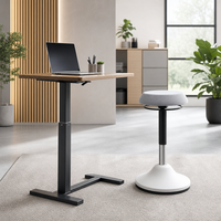 Bureau debout réglable en hauteur avec rotation à 360° °   Tabouret ergonomique pivotant pour poste de travail à domicile
