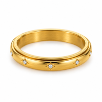 Bague tournante en acier inoxydable 304 plaqué or 18 carats, étanche, pour marques indépendantes