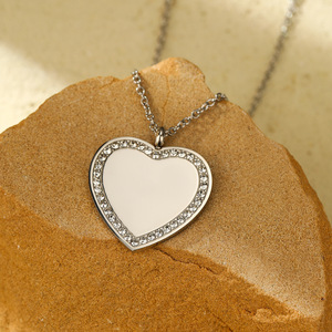 Bijoux fins, pendentif en cristal en acier inoxydable plaqué or rose avec gravure personnalisée de nom, tendance pour les couples, lien tendance pour femmes et hommes, vierge - Product Image 4