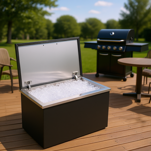 Hielera de Acero Inoxidable de 40 Qt con Tapa Abatible, Enfriador de Cerveza y Vino para Fiestas al Aire Libre - Product Image 2