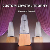 Trophée globe en cristal portable gravé au laser personnalisé, plaque de récompense souvenir