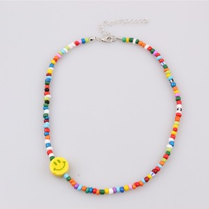 Collar con cuentas de cara sonriente, colgante colorido de dibujos animados para mujeres y niñas, joyería de moda, origen Yiwu X3-55661 - Product Image 3