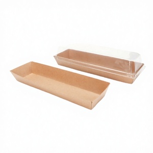 กล่องบรรจุภัณฑ์อาหารแบบใช้แล้วทิ้งทำจากกระดาษคราฟท์รีไซเคิลแบบมีตราประทับสั่งทำพิเศษ สำหรับเค้ก แซนวิช ขนมขบเคี้ยว-กล่องแบบมีช่อง รับสั่งทำตามแบบ - Product Image 3