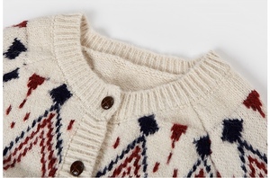 Wholesale Custom Women Knit Sweater Raglan Sleeve Crew Neck <strong>Ladies</strong> Sweater <strong>Christmas</strong> Style Jacquard Cable Women Knit <strong>Cardigan</strong> - Product Image 4