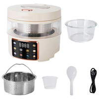 Cuiseur à riz blanc crème à faible teneur en sucre - Panier vapeur relevable, commande tactile intelligente, pour une cuisine saine à la maison