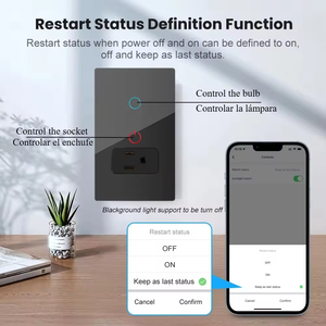 Interruptor de Luz Inteligente Wifi Tuya para Escaleras, Enchufe de Pared para México y Estados Unidos, Panel de Vidrio Inteligente, Control Remoto, Compatible con Alexa y <span class=keywords><strong>Google</strong></span> Home - Product Image 5