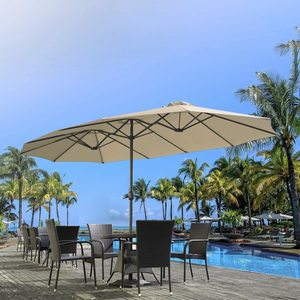 Parasol géant robuste et étanche pour piscine, jardin, terrasse extérieure, avec éclairage solaire LED, idéal pour restaurant - Product Image 1