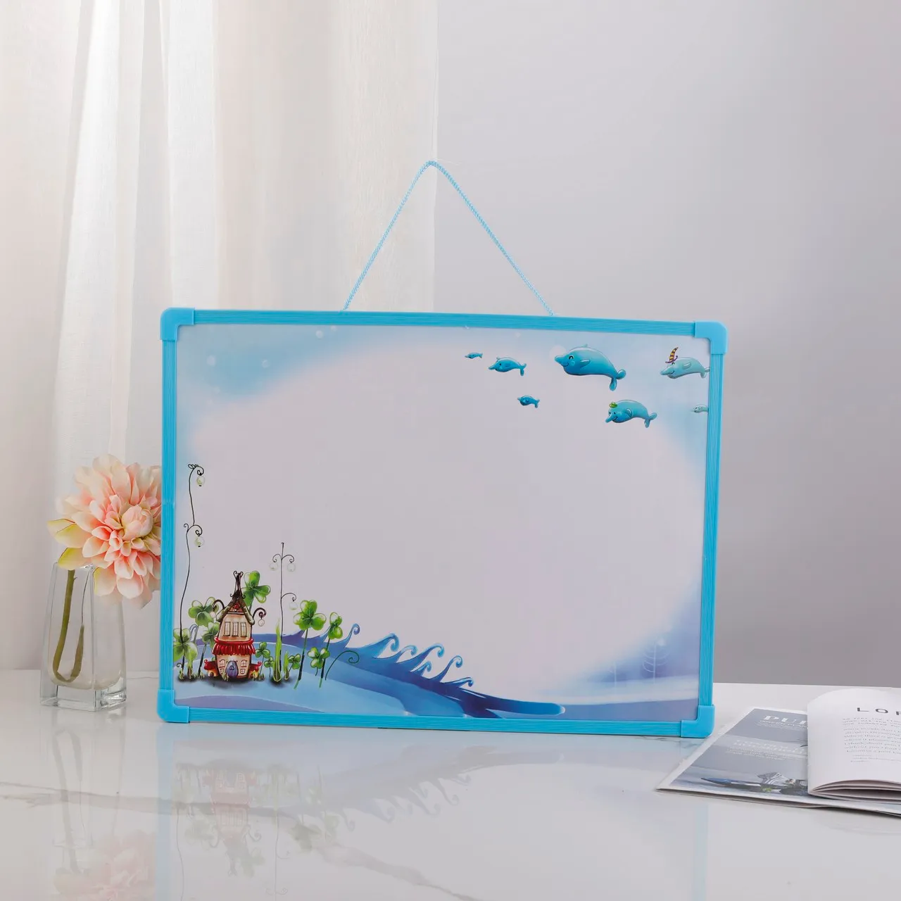 High Quality Cartoon Multicolor Square Custom Writing Kids Desktop Foldable Magic Children Mini Whiteboard Easel
