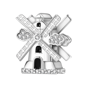 Charme en zircon argenté en forme de cœur avec chaîne pour ensemble de bijoux et accessoires unisexe - Product Image 6