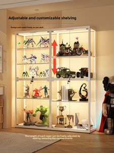 Vitrine <span class=keywords><strong>Lego</strong></span> Modulaire Noire Anti-poussière Transparente Personnalisable pour Modèles de Jouets et Boîtes Mystères, Rangement Mobile Rotatif avec Clé - Product Image 1