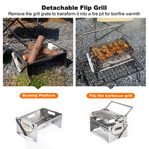 360 °   <span class=keywords><strong>Barbecue</strong></span> pliant rotatif en métal pour jardin extérieur, en acier inoxydable, pour camping, pique-niques, fêtes sur la plage et à la maison - Product Image 4