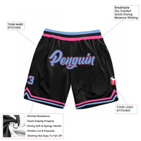Short de basket-ball en polyester léger et respirant avec broderie personnalisée short de basket-ball en maille vierge pour hommes en vrac