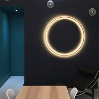 Lámpara de mesita de noche de lujo nórdica, anillo de fondo para sala de estar, luces led de pared, iluminación decorativa para el hogar
