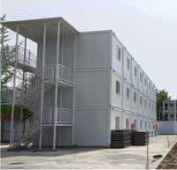 MAG Maison en conteneur à des prix abordables 2 maisons préfabriquées de 3 étages dortoir d'hôtel avec passerelle escaliers auvent