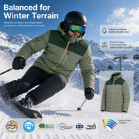 Veste de ski matelassée et isolée pour homme, imperméable, à capuche, pour le ski et le snowboard