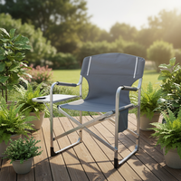 Chaise de camping pliante robuste en aluminium léger avec table d'appoint, pour extérieur et parc, en tissu Oxford, vente en gros directe usine