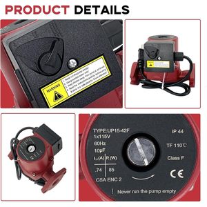 Bomba de recirculación Minjiang 1/25 HP 115V 60Hz con brida de 2 tornillos para sistemas de calefacción - Product Image 6