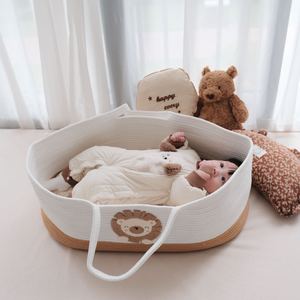 Cesta de mano de seguridad CPC para recién nacidos, cuerda de algodón tejida, portátil, para dormir al aire libre, cuna infantil, almacenamiento de ropa de bebé - Product Image 2