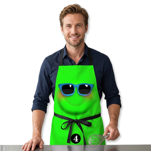 Tablier en jean sublimé personnalisé avec logo, bretelles croisées et sangle de cou réglable, lavable, design couleur vive, tabliers de sublimation - Product Image 4