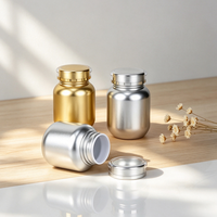 Conteneur vide pour animaux de compagnie, plaqué or et argent, court et large, 100 ml, 120 ml, pour comprimés de calcium, capsules, suppléments