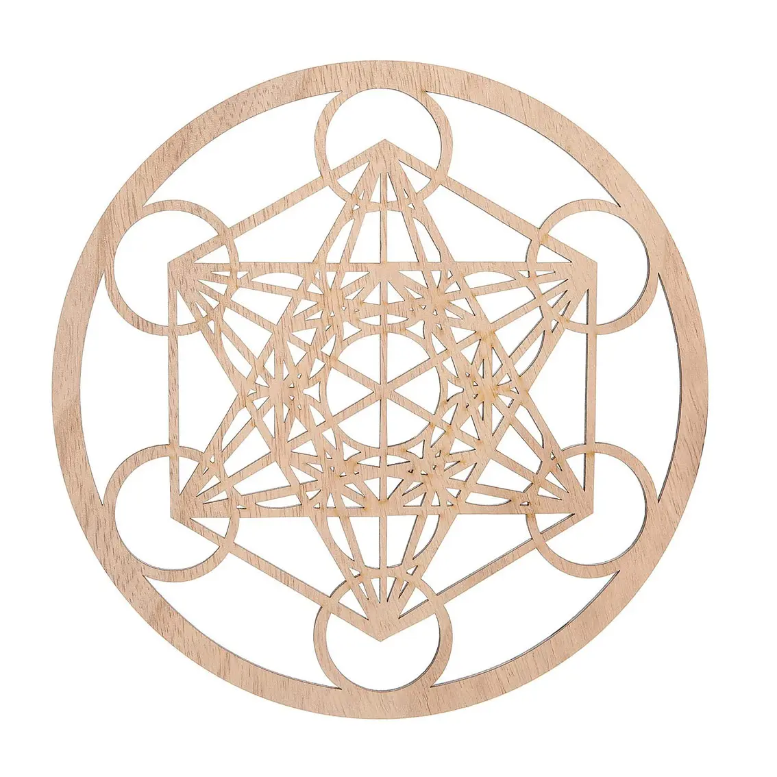 Куб Metatron's с кристальной сеткой, 11,8 дюйма, настенное искусство и домашний декор, деревянная настенная скульптура для медитации, энергетический баланс