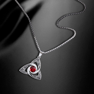 Collier Hip-hop tendance avec pendentif <span class=keywords><strong>croix</strong></span> flamme en diamant, en titane, simple, unisexe, rétro, pour couple, avec chaîne en bambou - Product Image 6