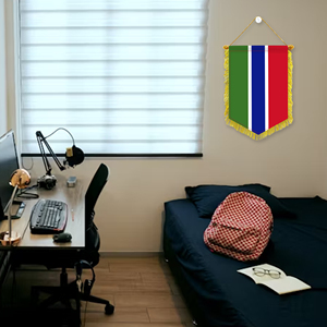 <span class=keywords><strong>Bandera</strong></span> de <span class=keywords><strong>Gambia</strong></span>, <span class=keywords><strong>bandera</strong></span> horizontal roja, azul, verde, diseño de borde blanco de 20*30cm, que fluye desde la Unión Soviética hasta África occidental - Product Image 4