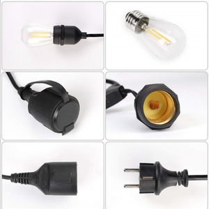 E26 Outdoor Waterproof <b>String</b> Lights IP65 220V PVC Wire Extension Cord For <b>Garden</b> Patio Decor - Product Image 4