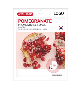 Masque facial en feuille au collagène de grenade hydratant, antioxydant, sans sulfate, raffermissant, pour l'élasticité, beauté coréenne ODM OEM - Product Image 1