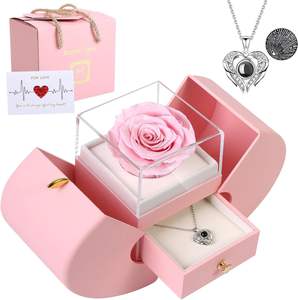 2025 chaud saint valentin bijoux cadeaux luxe Zircon collier avec Rose boîte-cadeau mode pendentif bijoux pour femme maman petite amie - Product Image 4