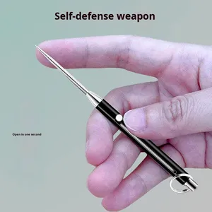 Wholesale Portable Retractable <b>Toothpick</b> High Strength Titanium Spring Push-pull Fruit Pick Gift Keychain Pendant Tooth - Product Image 2