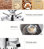 Machine commerciale électrique pour beurre de cacahuète, broyeur de noix 30 kg/h, machine à pâte de sésame en acier inoxydable, fabricant de tahini