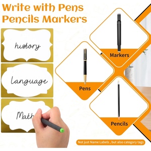 Bán buôn <span class=keywords><strong>utron</strong></span> Vàng biên giới thẻ tên 3 5x2 25 inch bền tráng giấy tự dính cho văn phòng trường bên cuộc họp - Product Image 4