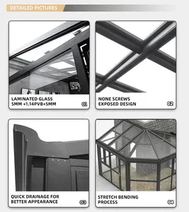 <span class=keywords><strong>Alucasa</strong></span> - Invernadero Moderno de Vidrio Low-E, Protección Solar, Casa de Cristal Prefabricada, Invernadero de Aluminio con Garantía de por Vida - Product Image 3