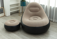 Canapé Gonflable Paresseux en PVC pour Intérieur et Extérieur avec Pompe, Dossier Épais Pliable