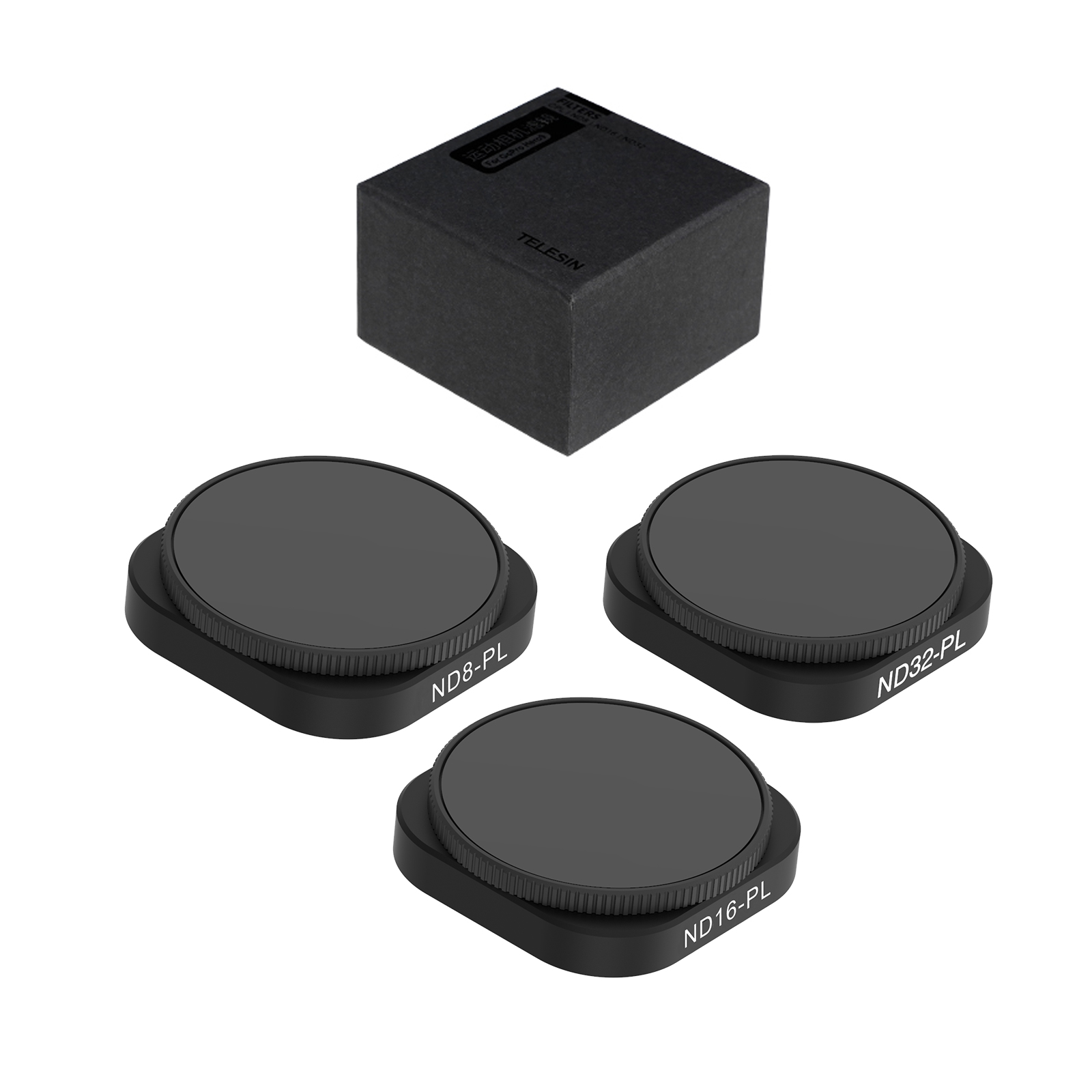 Телесин 3 штуки в упаковке ND-PL Линзы Фильтры для крупного плана (ND8-PL/ND16-PL/ND32-PL) набор УФ-фильтров с нейтральной плотностью и поляризационных фильтров объектива для спортивной экшн-камеры Go Pro 9