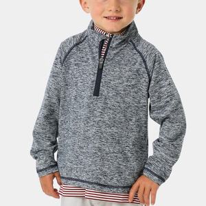 Logo personnalisé bébé enfants quart de fermeture éclair léger <span class=keywords><strong>50</strong></span> + UPF 4 voies extensible 92% polyester 8% Spandex enfant en bas âge garçons 1/4 pull à fermeture éclair - Product Image 1